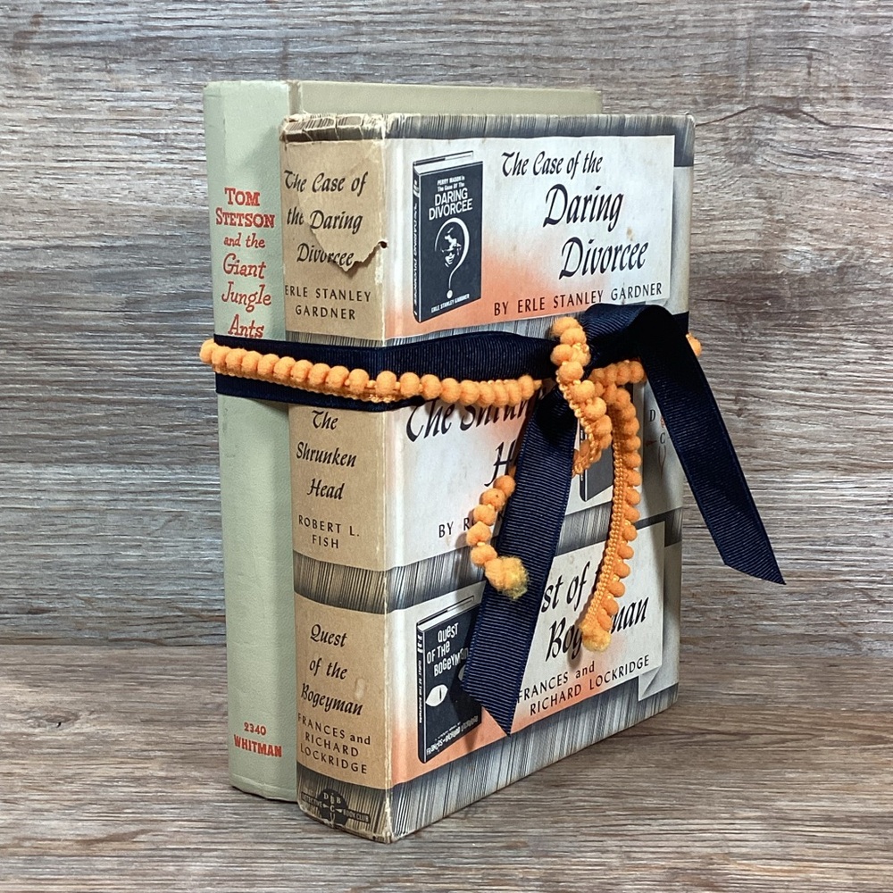 Set of Vintage Orange & Black Hardcover Books